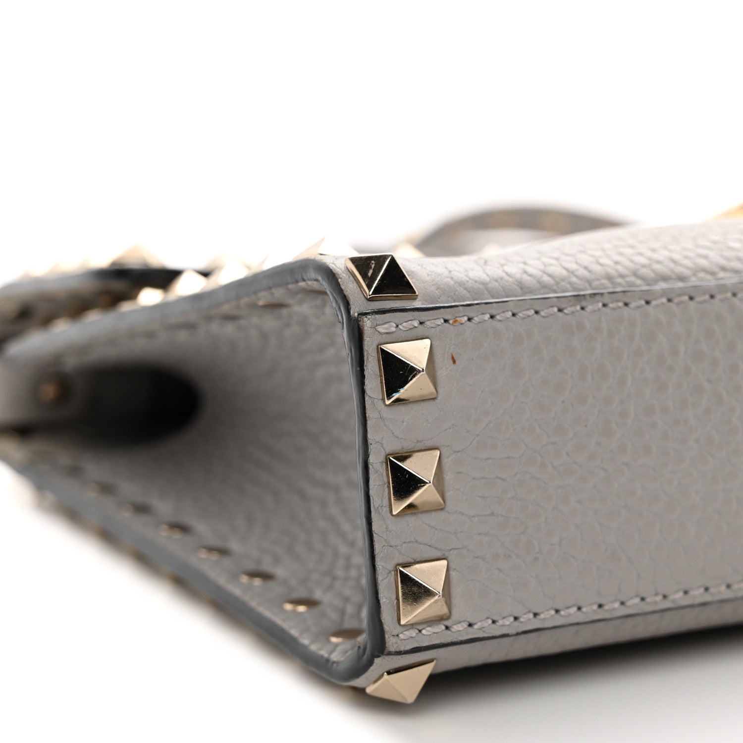 Valentino Garavani Pebbled Calfskin Medium Rockstud Flip Lock Crossbody Bag Pastel Grey 8 of 11