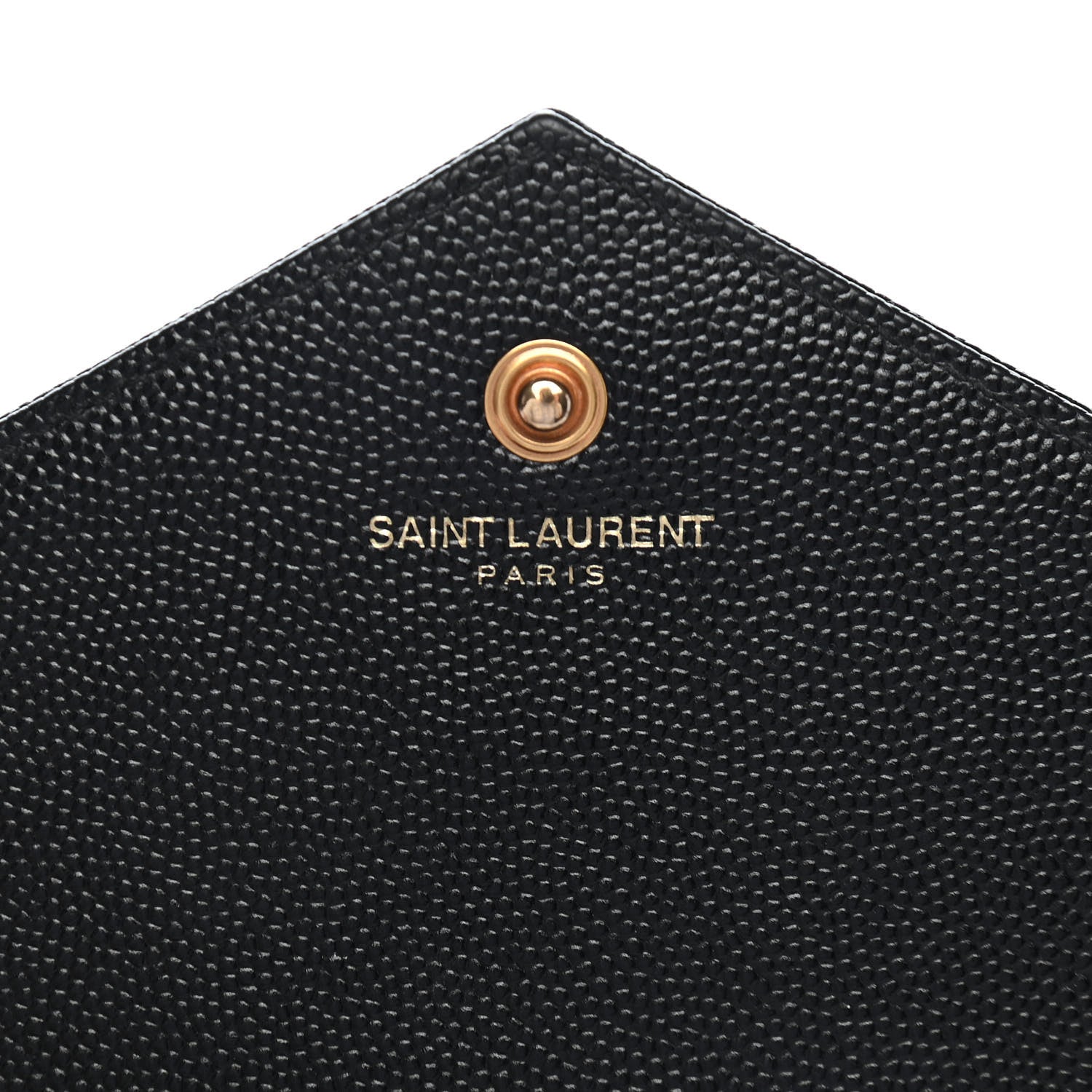 Saint Laurent Grain De Poudre Matelasse Chevron Monogram Chain Wallet Black 6 of 8