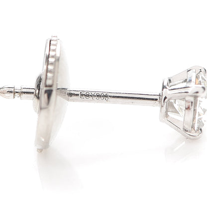 Cartier 18K White Gold Diamond .46ctw Solitaire Earrings 4 of 7