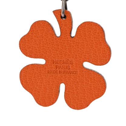 Hermes Chévre Mysore Lucky Clover Key Chain Bag Charm Vert Anis 3 of 3