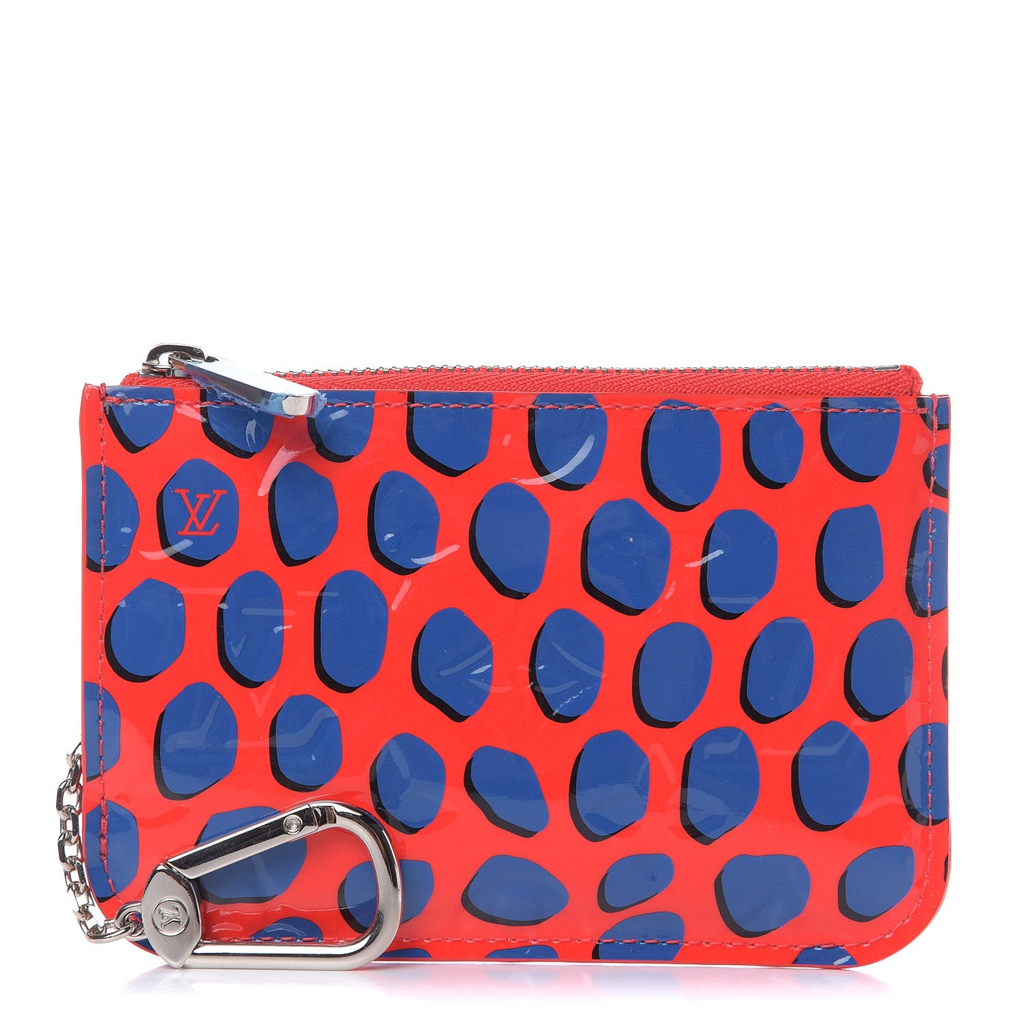 Vernis Jungle Dots Key Pouch Coquelicot Denim