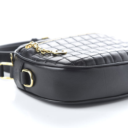 Celine Calfskin Quilted Small C Charm Bag Black 6 of 9