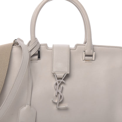 Saint Laurent Smooth Calfskin Baby Monogram Cabas Gris Perle 18 of 22
