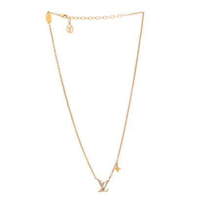 Louis Vuitton Metal Crystal LV Iconic Necklace Gold 3 of 7