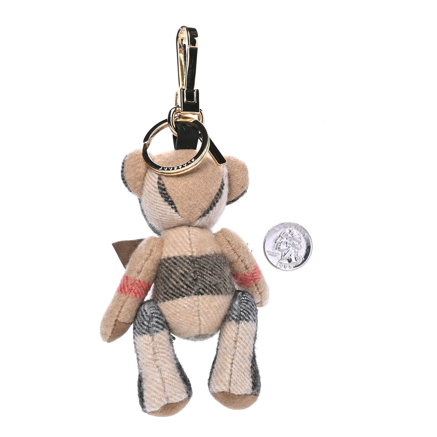 Cashmere Vintage Check Thomas Bear Bag Charm Camel
