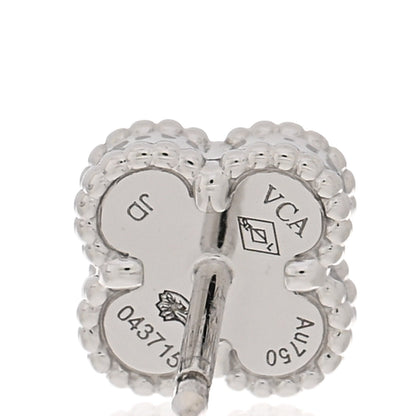 Van Cleef & Arpels 18K White Gold Mother of Pearl Sweet Alhambra Earrings 4 of 5