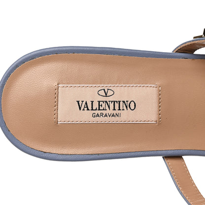 Valentino Garavani Nappa Rockstud Caged Flat Slide Sandals 38 Niagara 7 of 7
