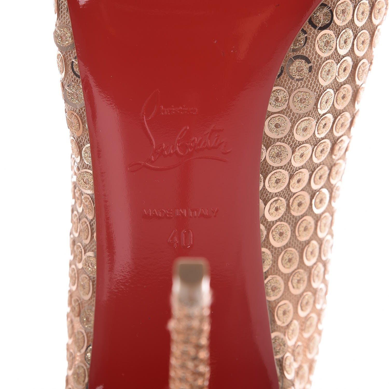 Christian Louboutin Glitter Diams Paillettes Gipsybootie 100 Ankle Boots 40 Nude 6 of 10