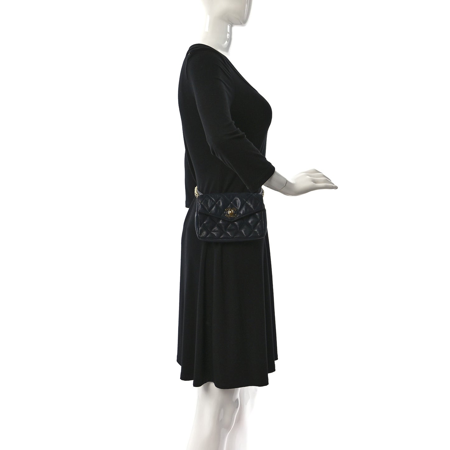 Lambskin Quilted Flap Waist Belt Bag 70 28 Blue