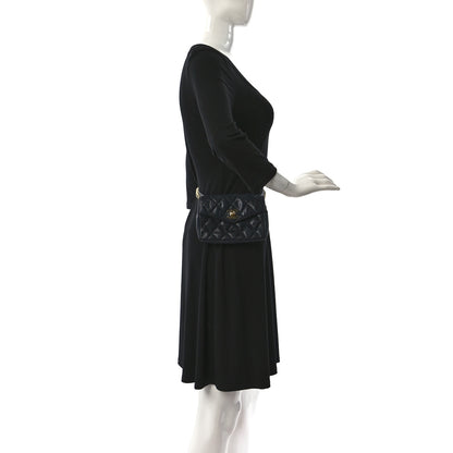 Chanel Lambskin Quilted Flap Waist Belt Bag 70 28 Blue 2 of 8