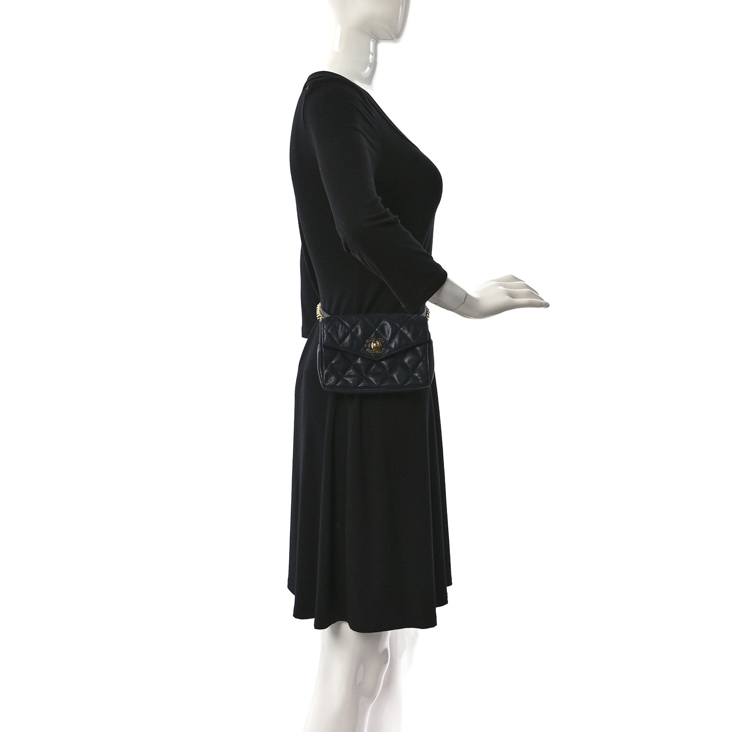 Chanel Lambskin Quilted Flap Waist Belt Bag 70 28 Blue 2 of 11