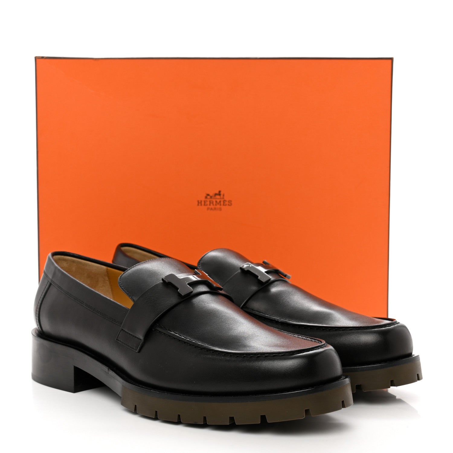 Hermes Calfskin Mens Gregoire Loafers 45 Black 9 of 9