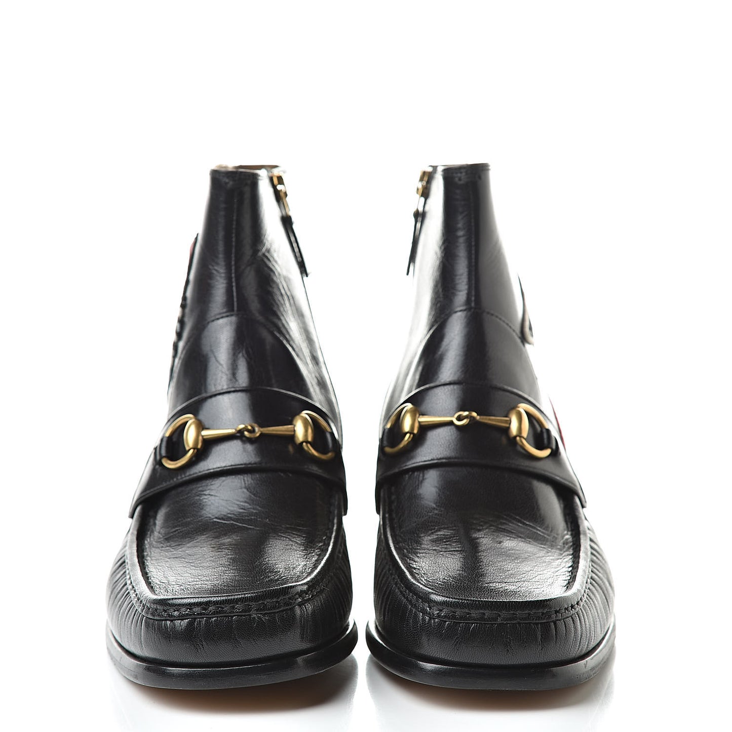 Goatskin UFO Embroidered Mens Horsebit Ankle Boots 8 Black