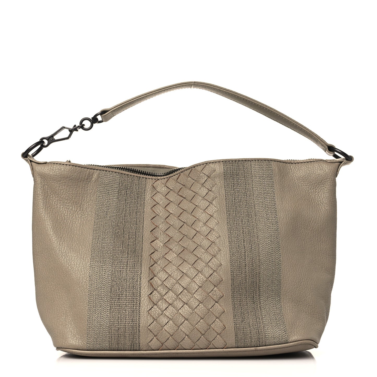 Nappa Intrecciato Stitched Small Shoulder Bag Taupe