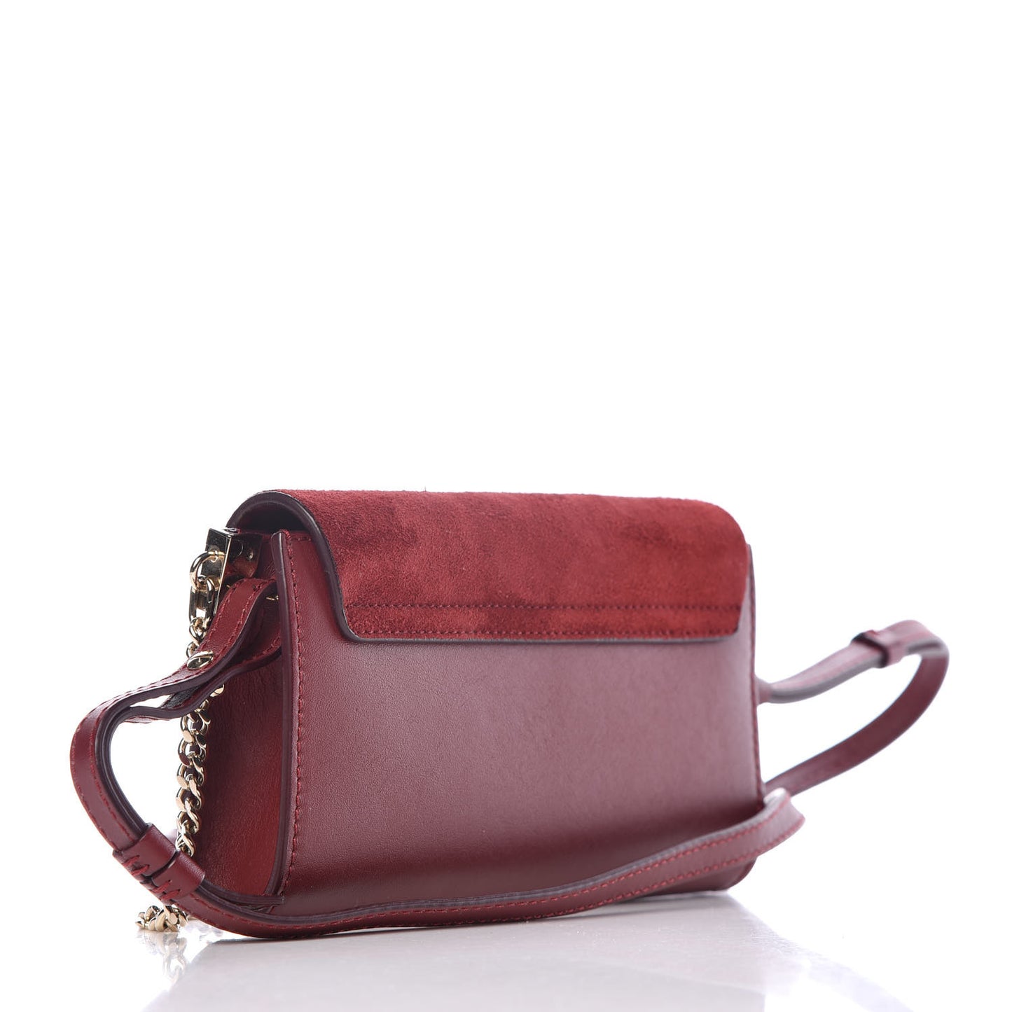 Suede Calfskin Mini Faye Shoulder Bag Plum Purple