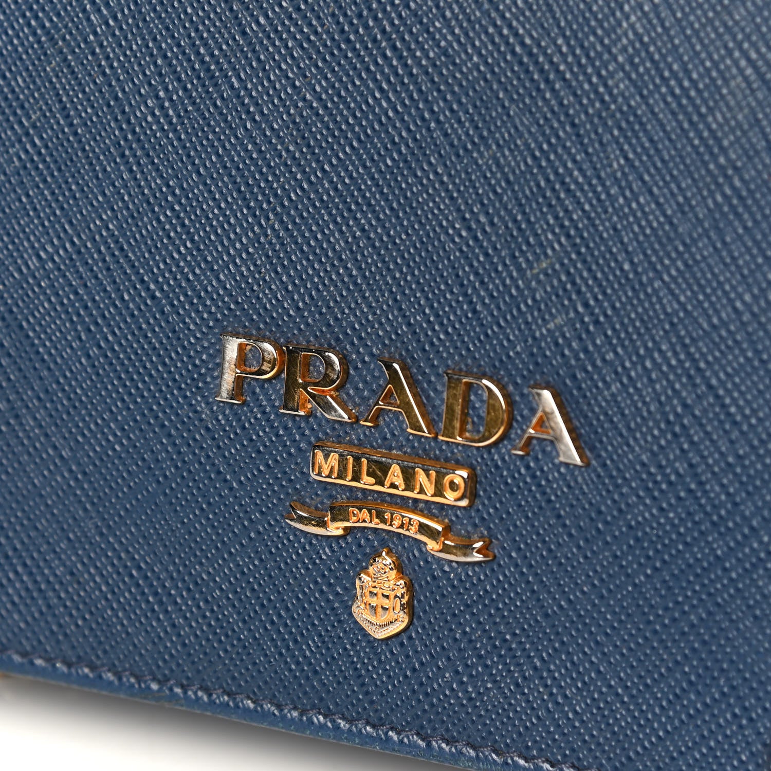 Prada Saffiano Lux Chain Wallet Bluette 7 of 7