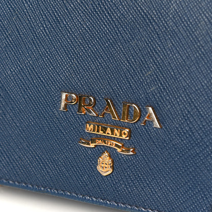 Prada Saffiano Lux Chain Wallet Bluette 7 of 7