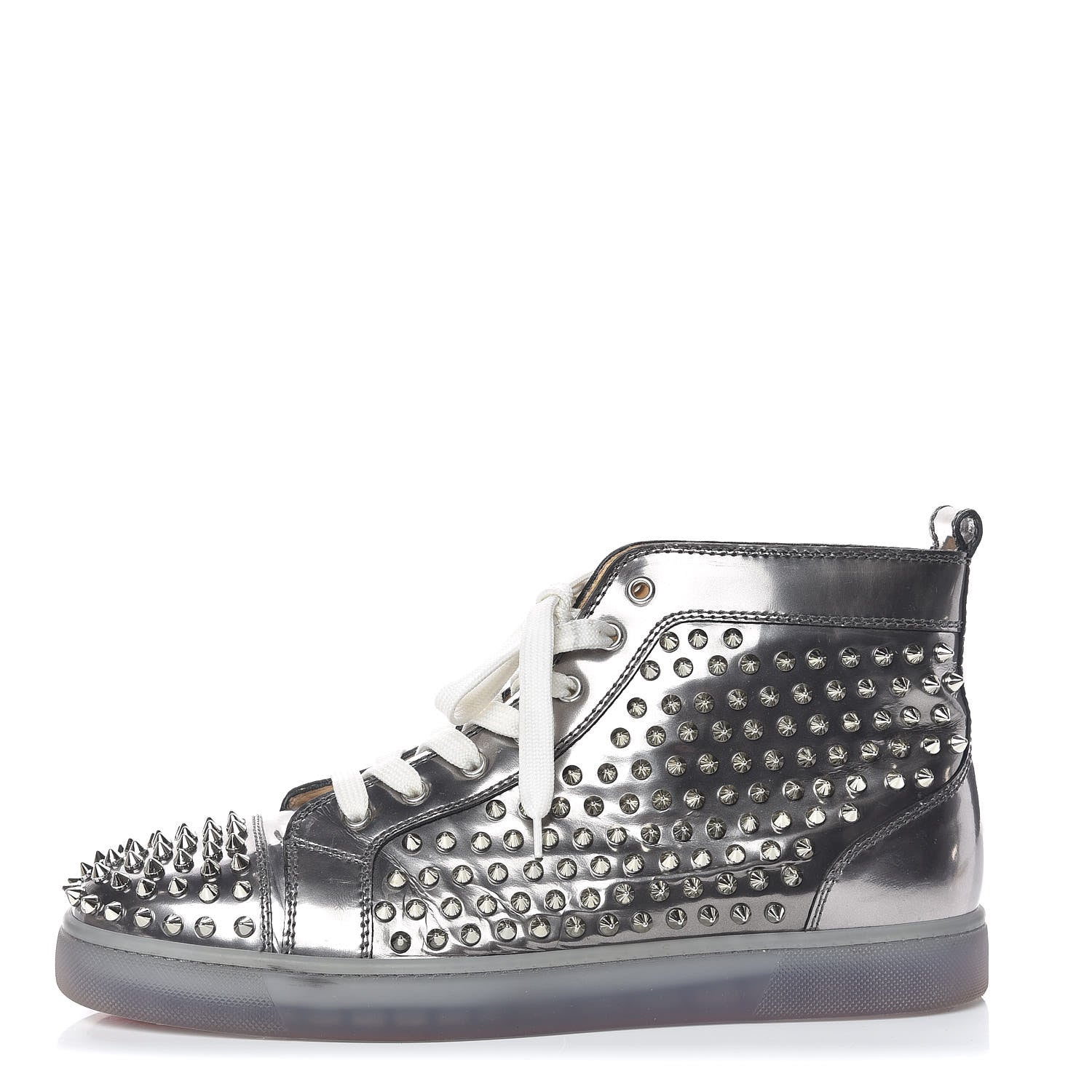 Christian Louboutin Specchio Mens Louis Spikes Flat Sneakers 43.5 Silver 1 of 13