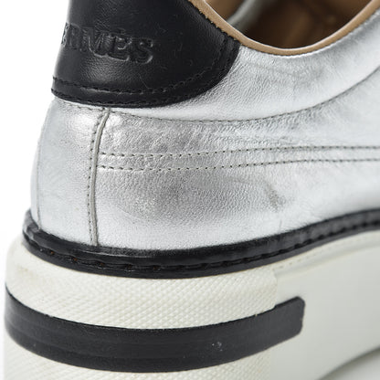 Hermes Metallic Nappa Polo Sneakers 38 Argent Black 12 of 17
