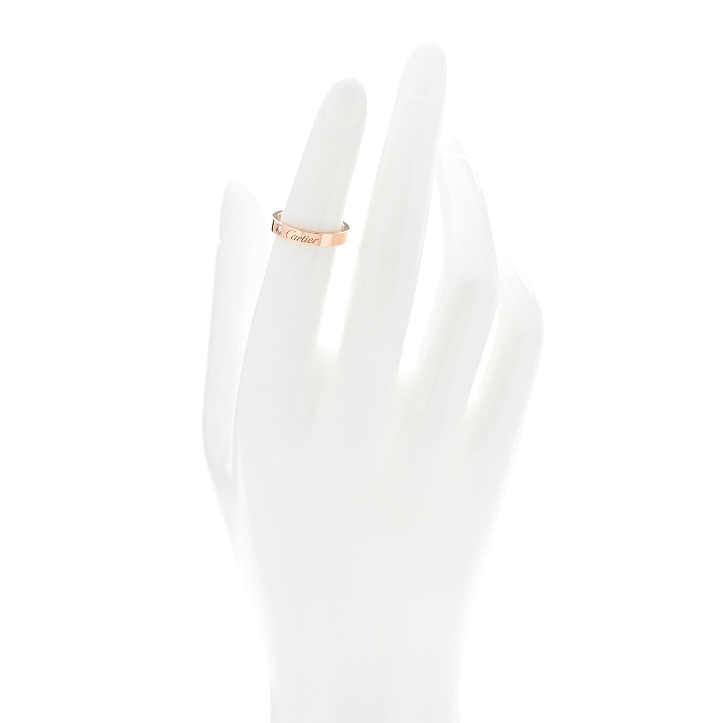 18K Pink Gold Diamond 3mm C De Cartier Wedding Band Ring 47 4