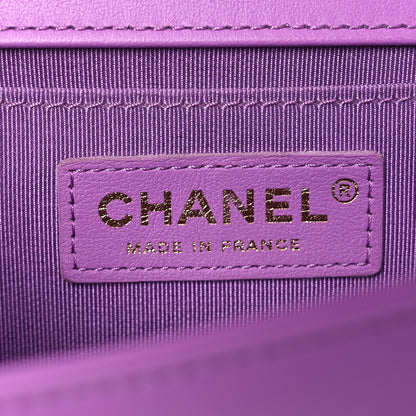 Chanel Lambskin Chevron Quilted Medium Boy Flap Purple 6 of 13