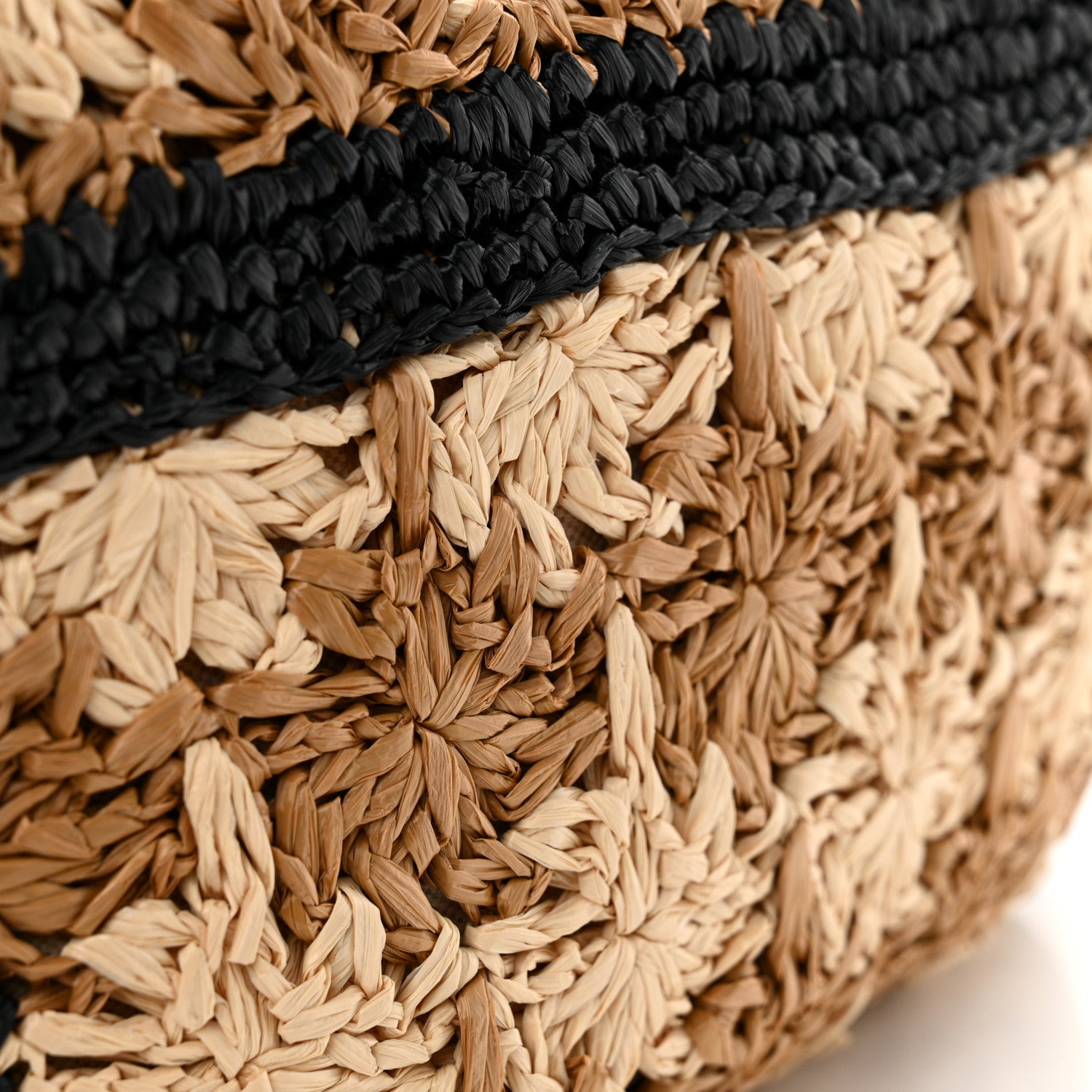 Gucci Raffia Azalea Calfskin Crochet Flower Small GG Marmont Shoulder Bag Natural Ecru Black 11 of 12