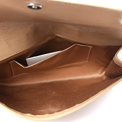 Saint Laurent Textured Patent Calfskin Monogram Large Belle De Jour Clutch Nude 4 of 8