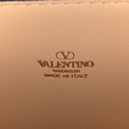 Valentino Garavani Raffia VLogo Wallet on Chain Beige 6 of 11