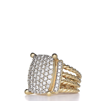 David Yurman 18K Yellow Gold Diamond 16mm Wheaton Ring 49 4.75 3 of 5