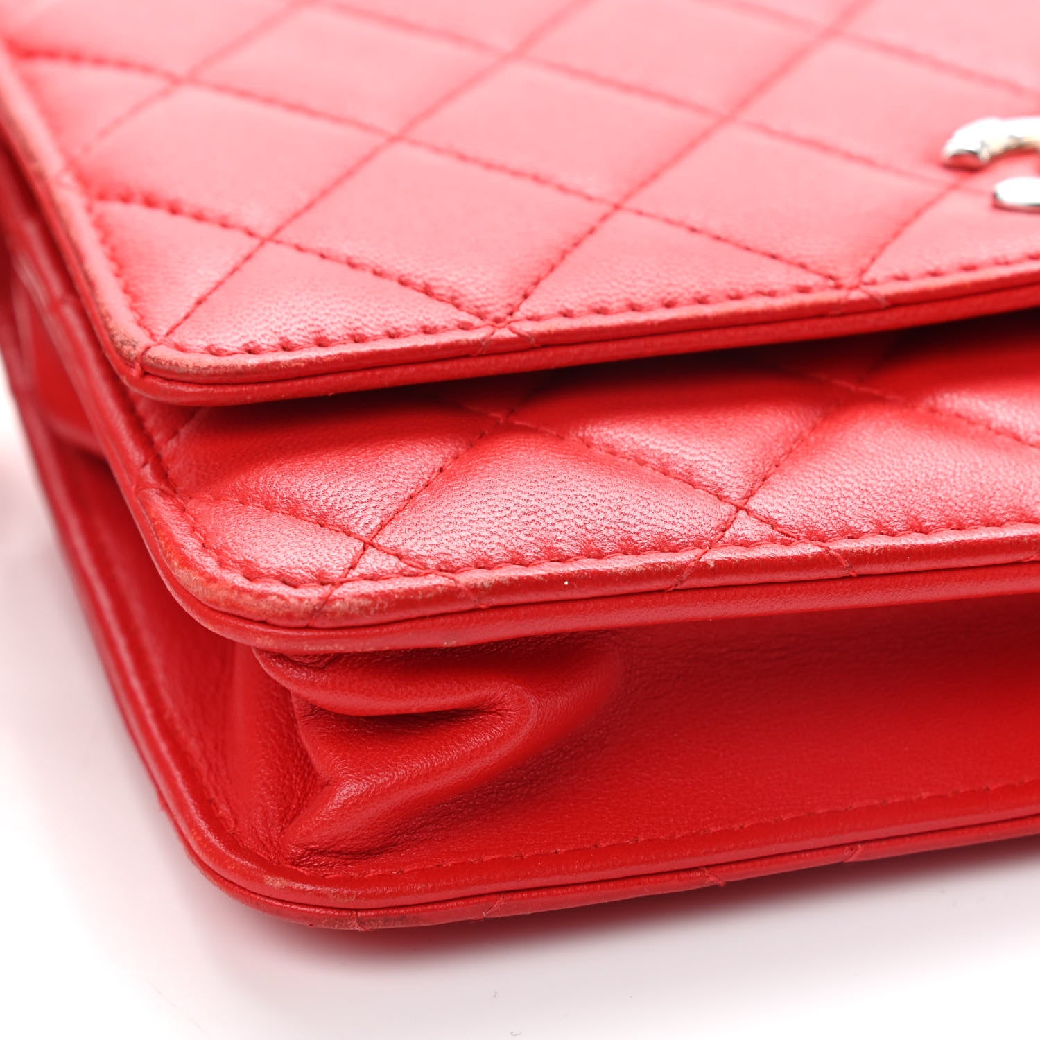 Chanel Lambskin Quilted Trendy CC Wallet On Chain WOC Red 6 of 12