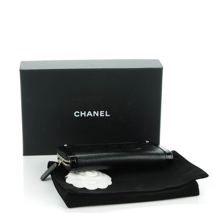 Chanel Caviar Patent Small CC Contour Zip Around Wallet Black 4 of 8