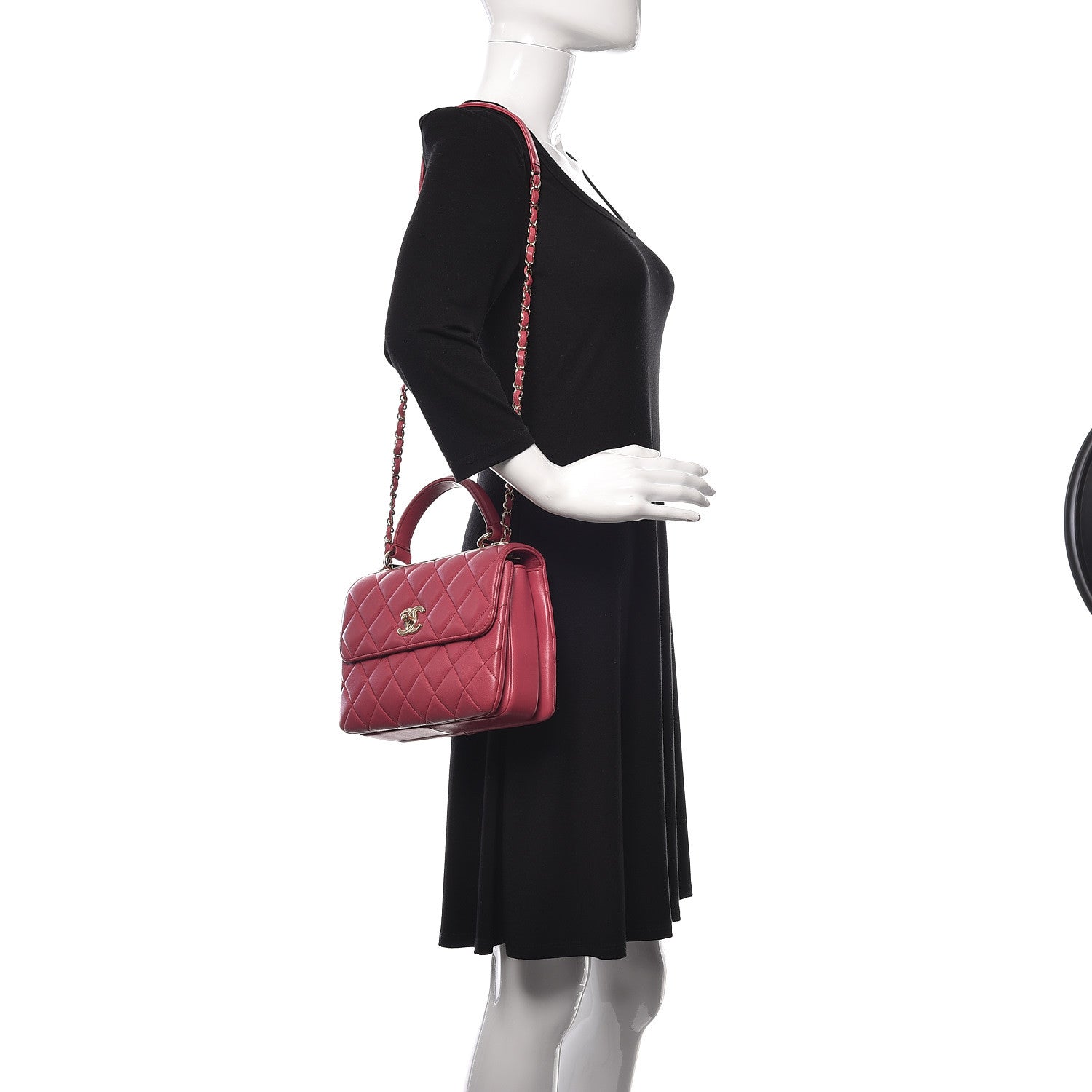 Chanel Lambskin Quilted Small Trendy CC Dual Handle Bag Dark Pink 2 of 13