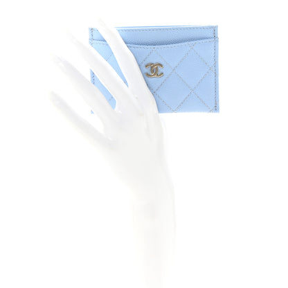 Chanel Caviar Quilted Card Holder Light Blue 2 of 10