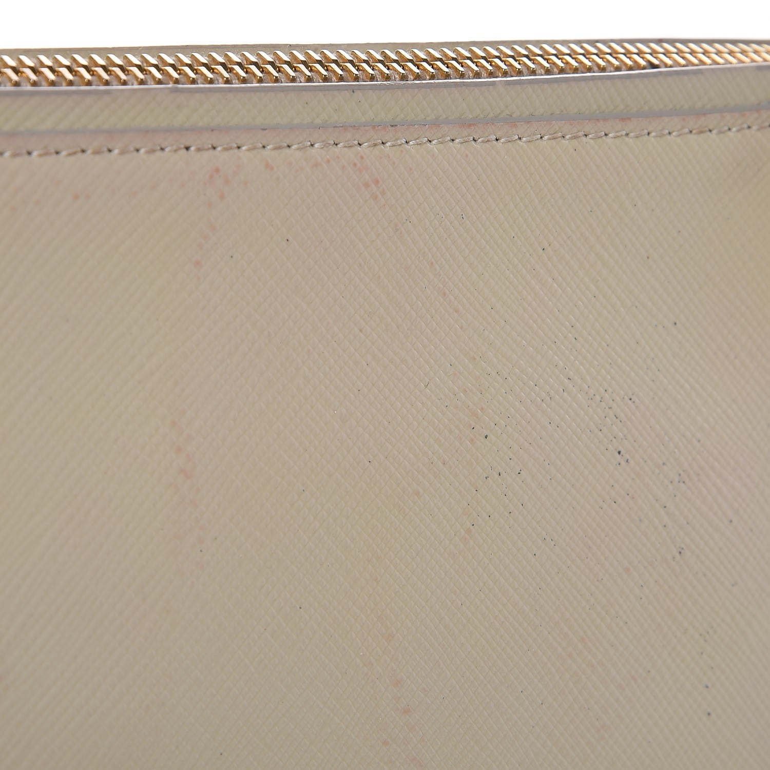 Prada Saffiano Vernice Studded Clutch Talco 15 of 19