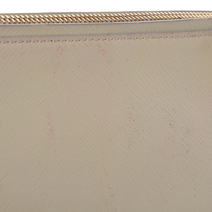 Prada Saffiano Vernice Studded Clutch Talco 15 of 19