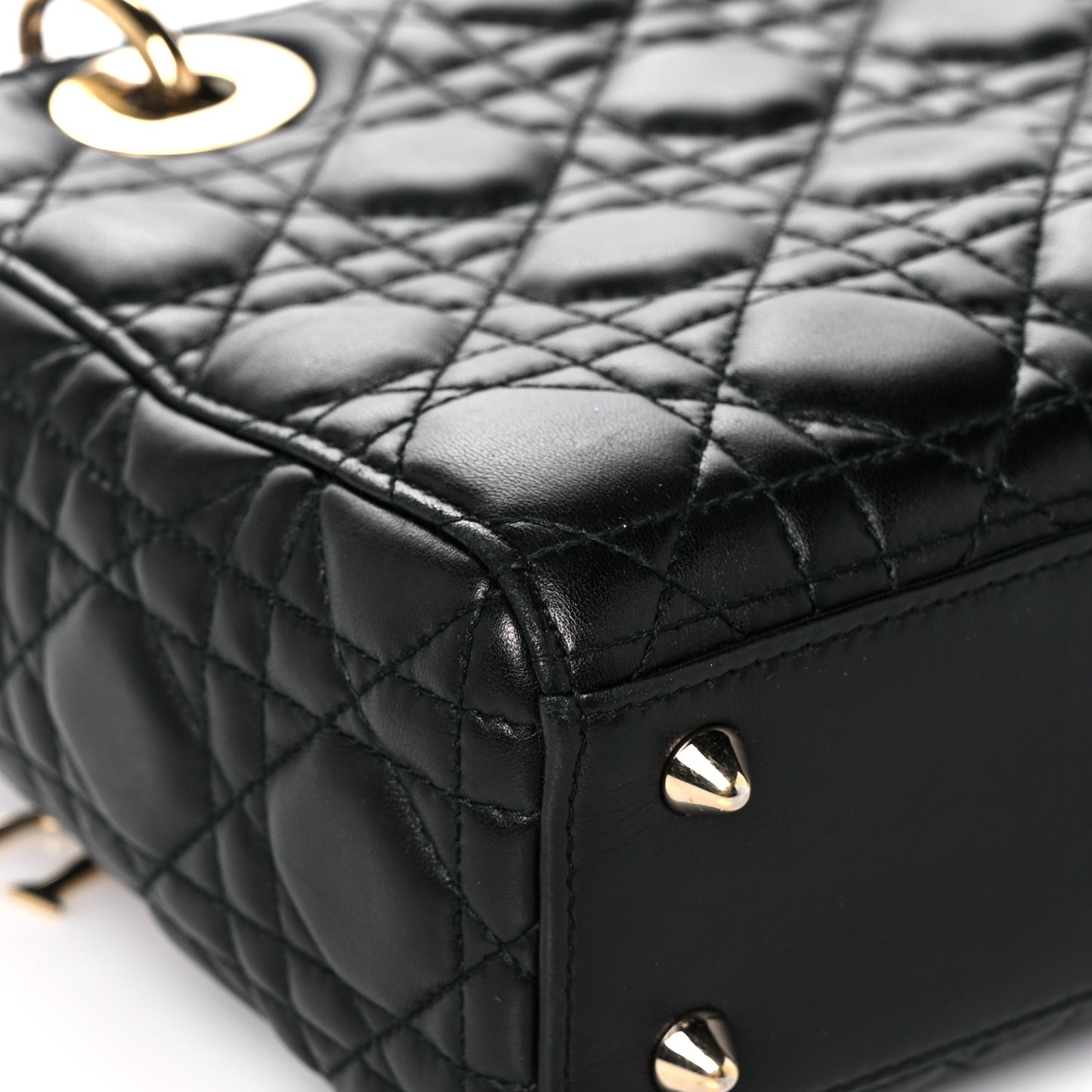 Lambskin Cannage Small Lucky Badges My Lady Dior Black