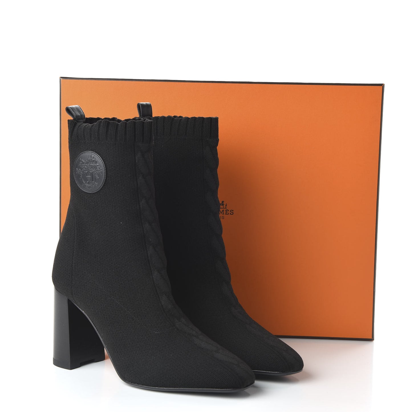 Knit Calfskin Volver Ankle Boots 37.5 Black