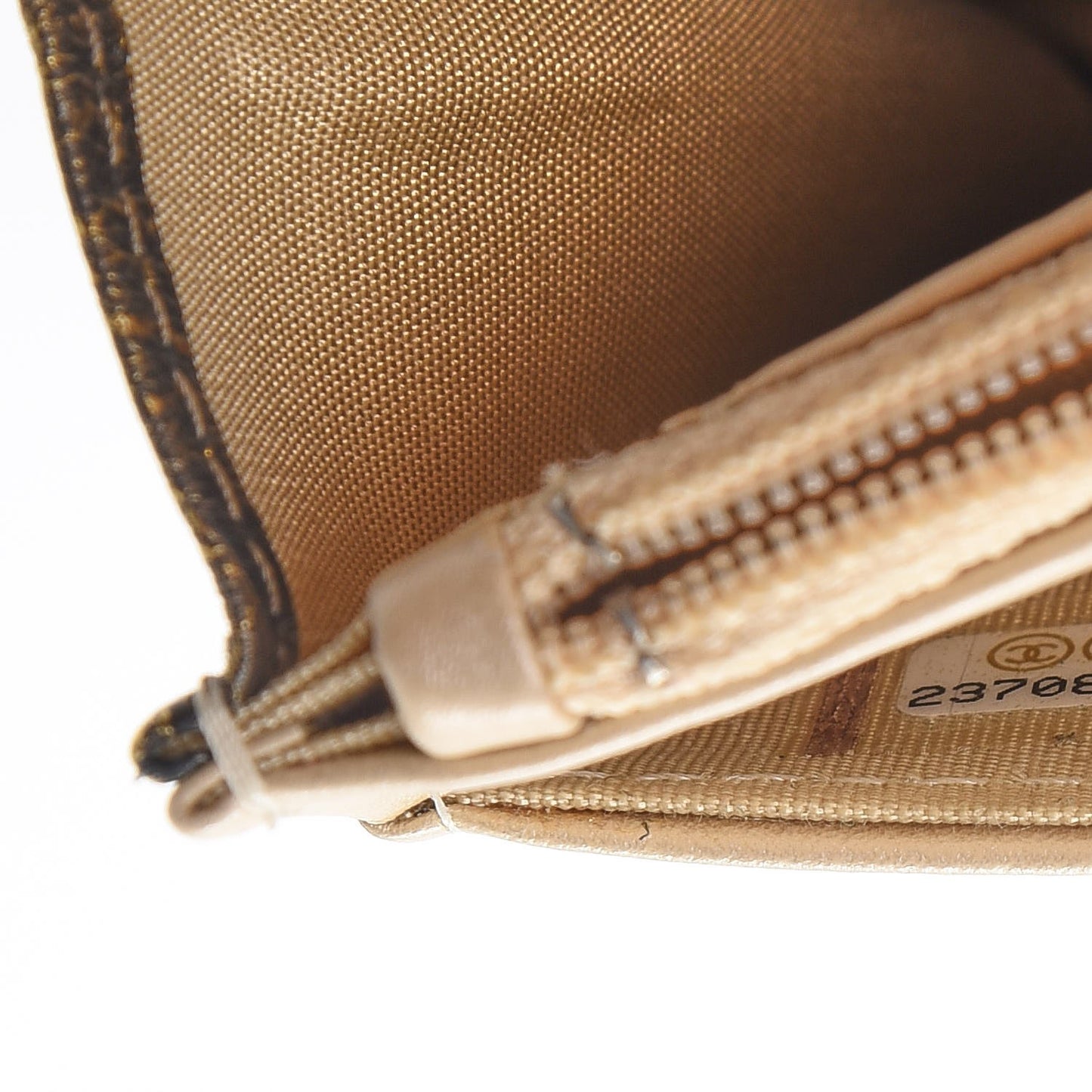 Metallic Calfskin Quilted Boy Wallet On Chain WOC Gold