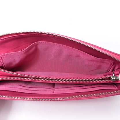 Chanel Lambskin Quilted Large Zipped Clutch Pink 5 of 9