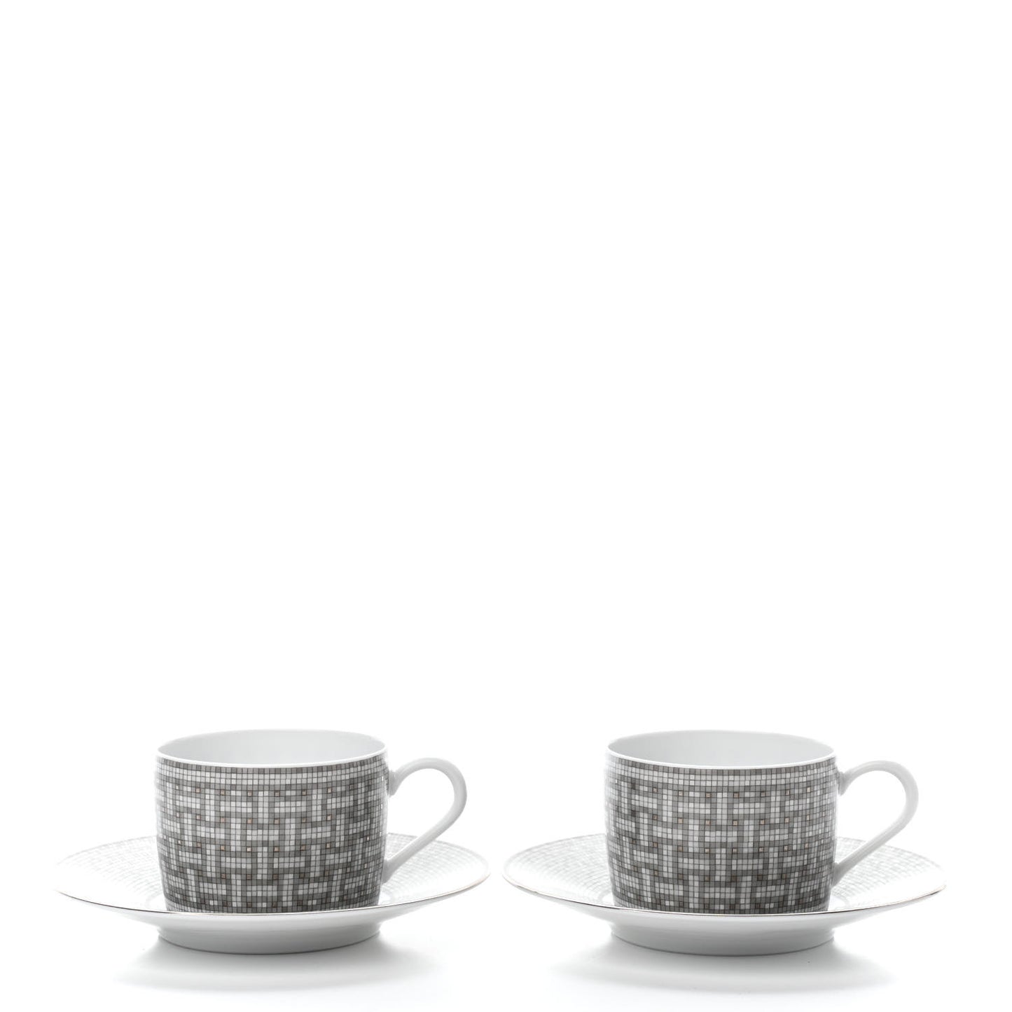 Porcelain 24 Mosaique Teapot Cup Set Platinum