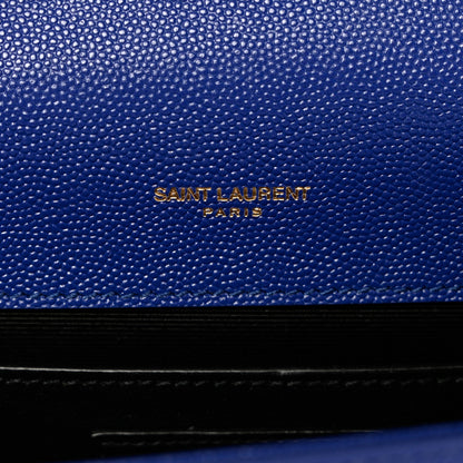 Saint Laurent Grain De Poudre Small Classic Monogram Kate Satchel Royal Blue 6 of 10