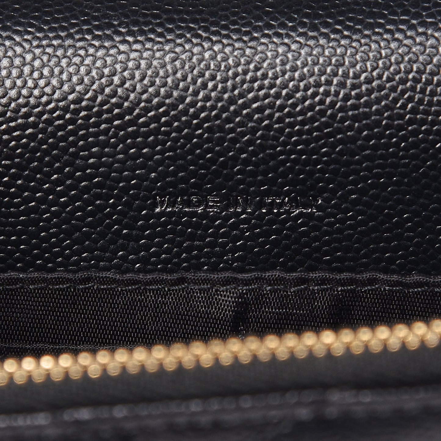 Grain De Poudre Matelasse Chevron Monogram Envelope Chain Wallet Black