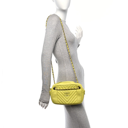 Chanel Calfskin Quilted Daily Chevron Camera Case Light Green 2 of 11