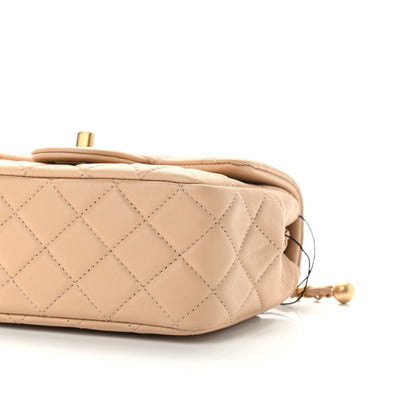 Chanel Lambskin Quilted Mini Pearl Crush Flap Beige 9 of 9