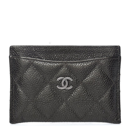 Chanel Caviar Quilted Card Holder Dark Green 1 of 8
