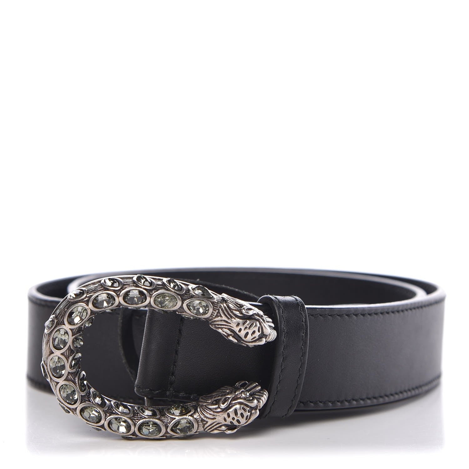 Gucci Moon Calfskin Crystal Dionysus 30mm Belt 75 30 Black Black Diamond 1 of 6