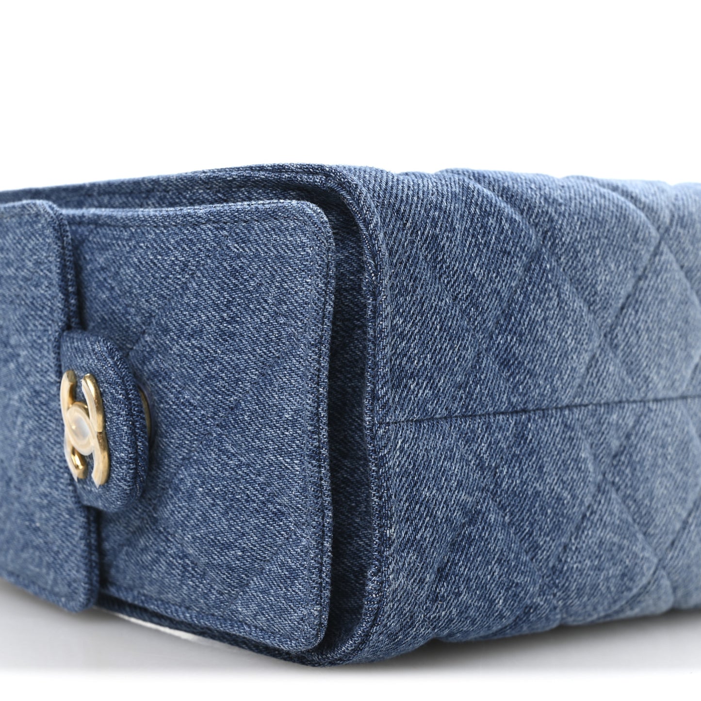Washed Denim Quilted Mini Chanel 25 Handbag Blue