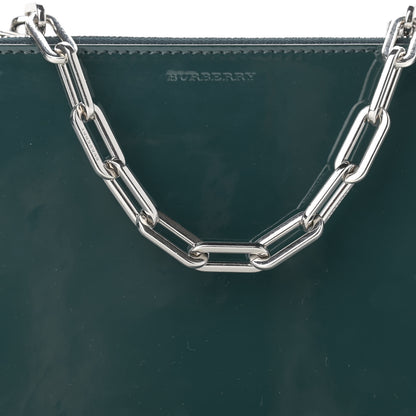 Burberry Patent Calfskin Penhurst Chain Triple Zip Shoulder Bag Green 8 of 10