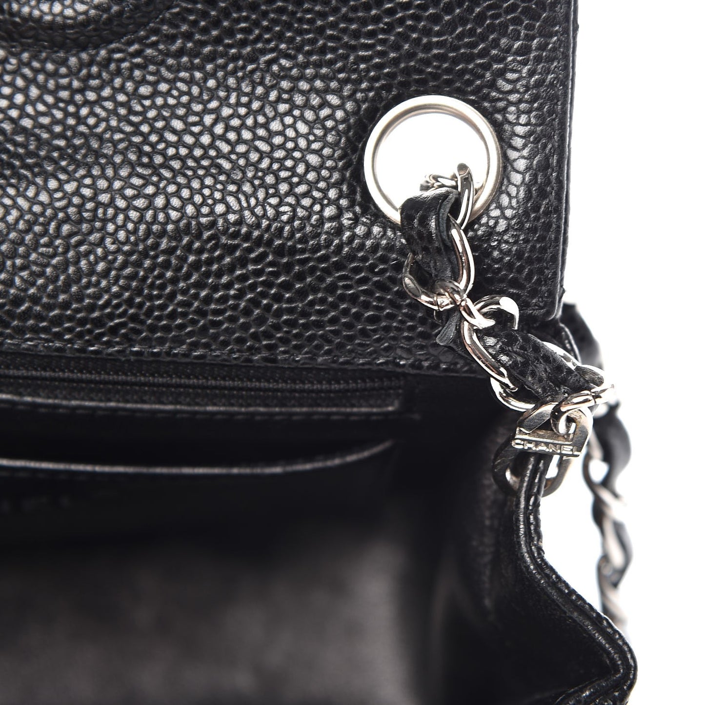 Caviar Quilted Mini Square Flap Black
