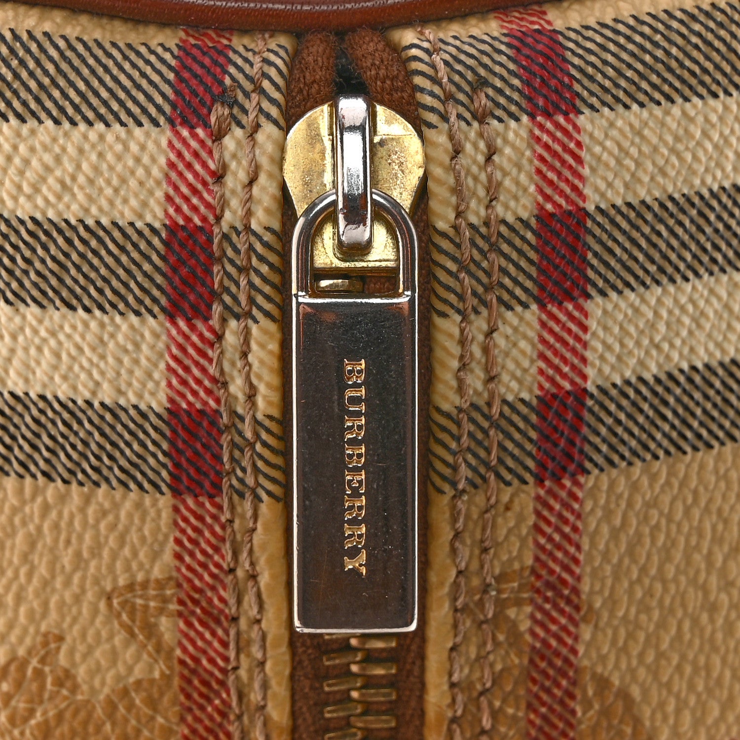 Burberry Haymarket Check Barrel Bag Brown 11 of 13